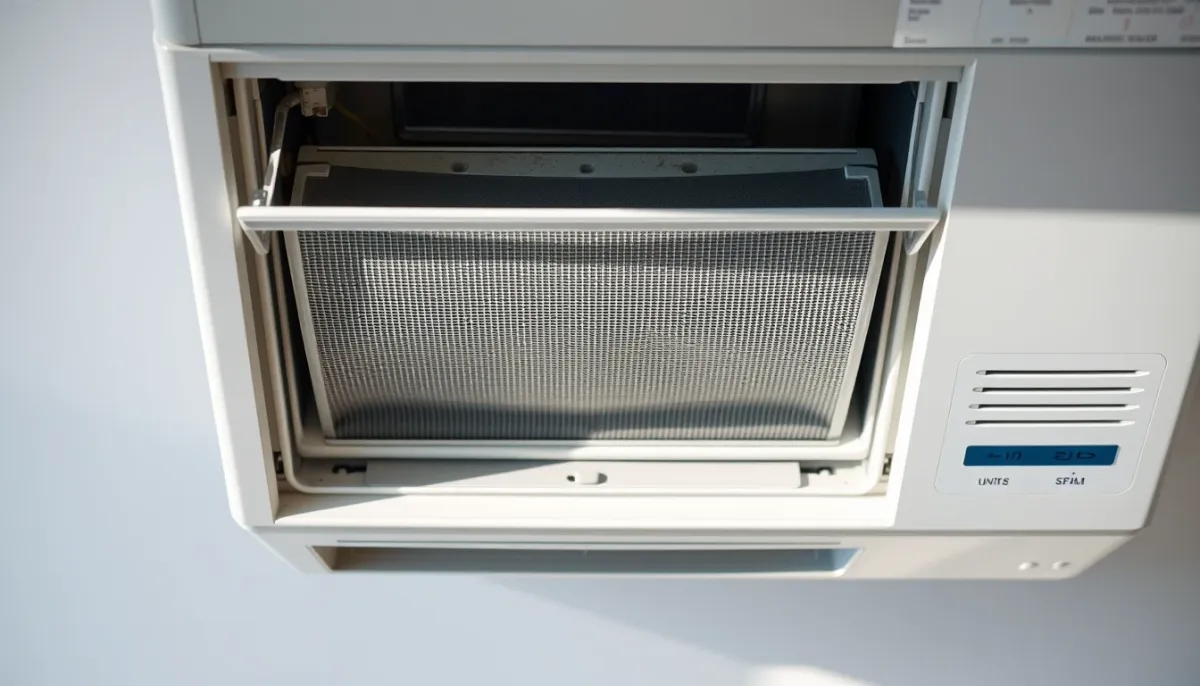 Filtre encrassé d'une climatisation réversible, cause de surconsommation