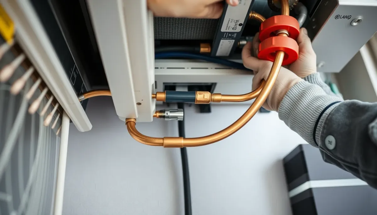 Installation de liaisons frigorifiques en cuivre pour un système de climatisation multisplit
