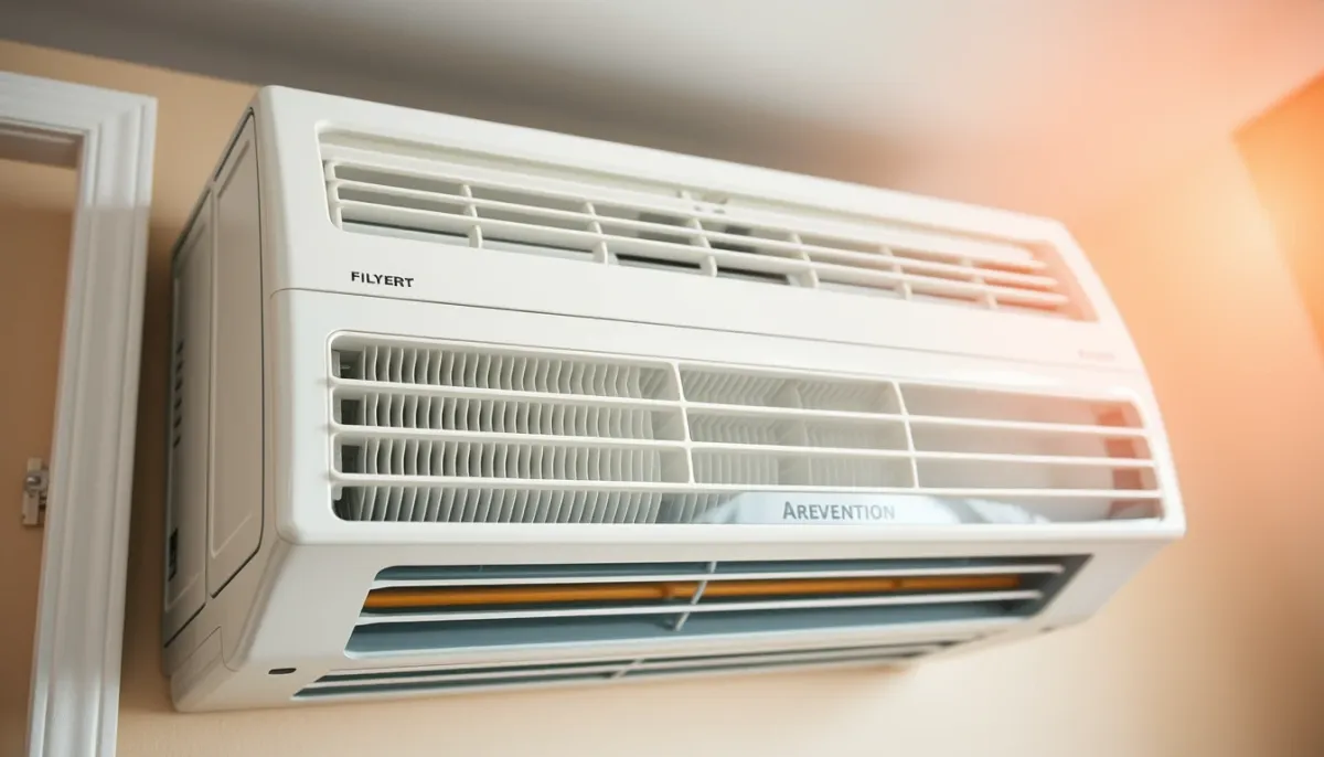 Climatiseur propre et bien entretenu avec filtres impeccables, illustrant la prévention du givre