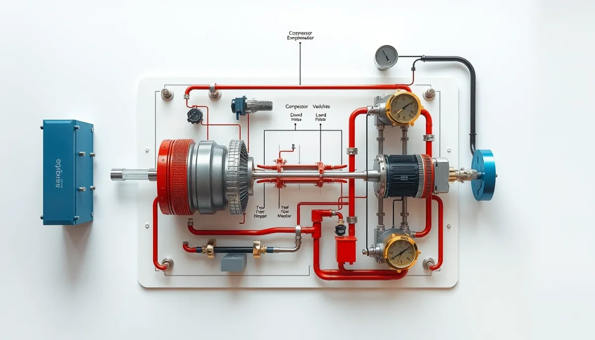 Schéma du cycle thermodynamique d'une pompe à chaleur air/air en 6 étapes