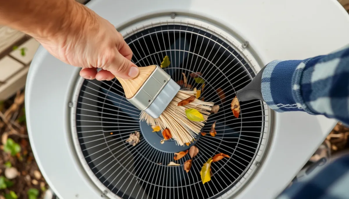 Nettoyage de la grille du ventilateur d'une pompe à chaleur air/eau